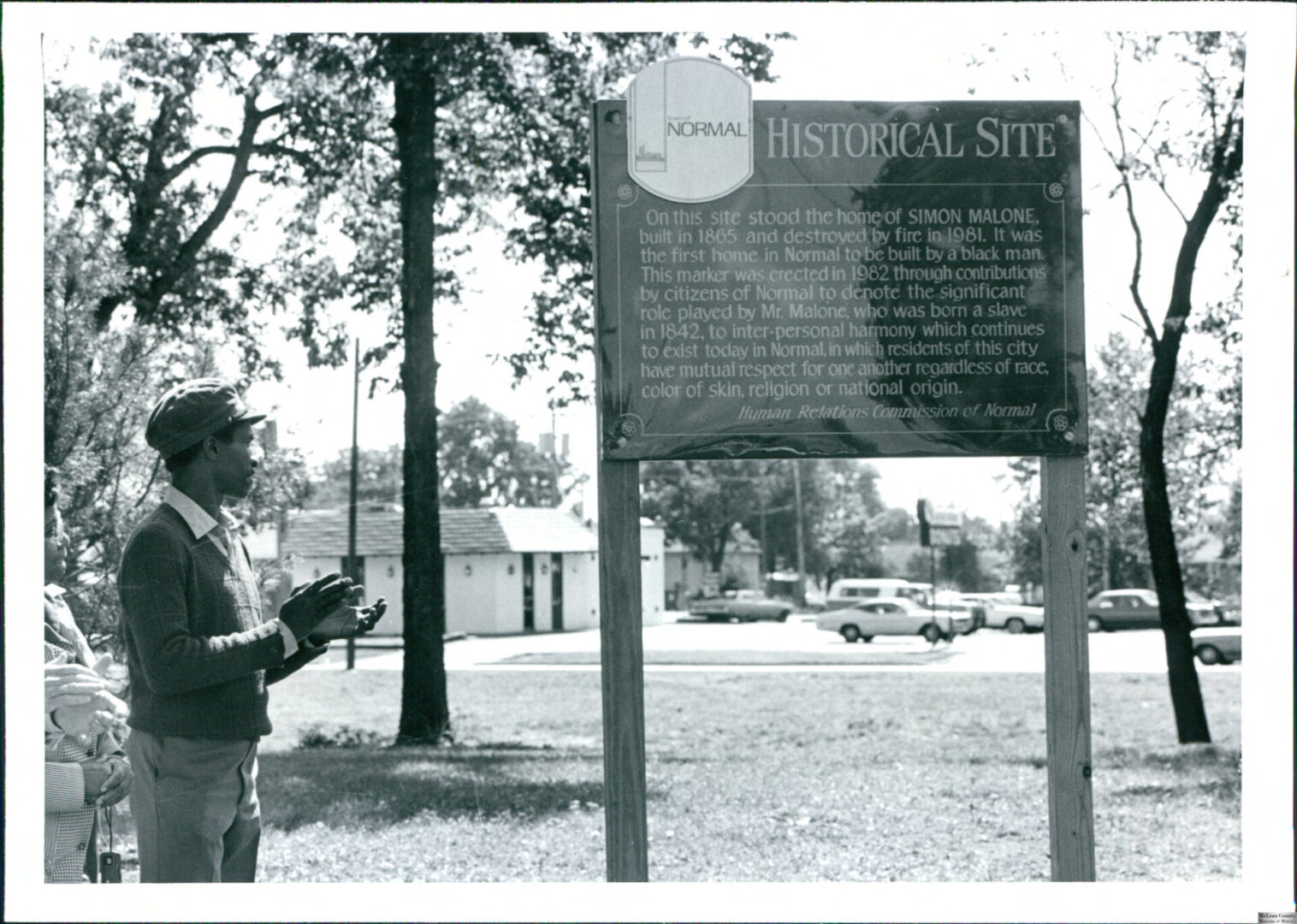Historic Marker for Early African American Residents in Normal