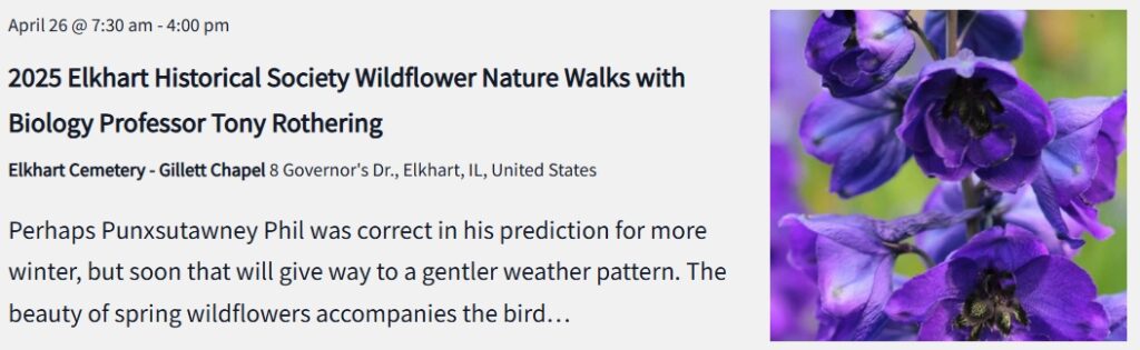 Elkhart Wildflower Walks