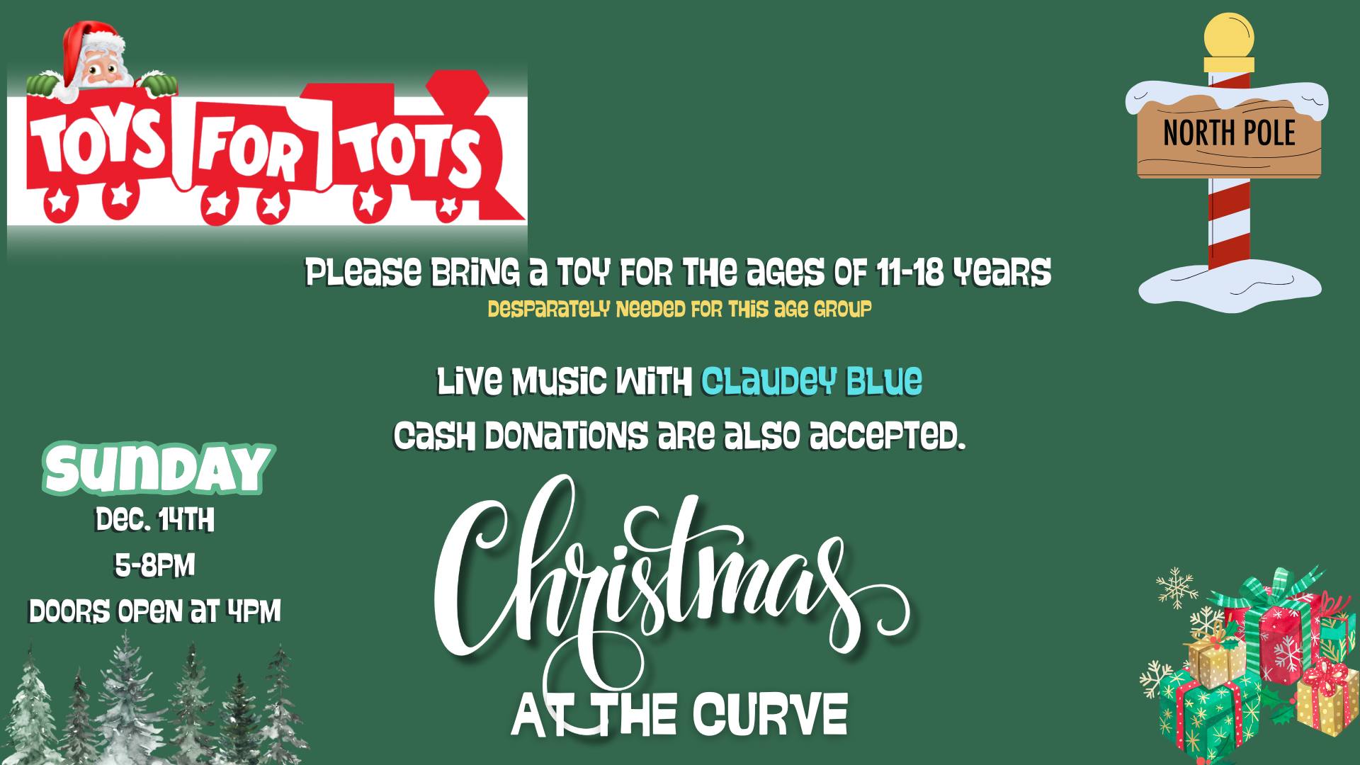 Toys For Tots @ The Curve Inn